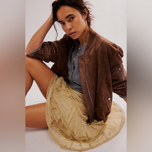 NWT FREE PEOPLE Calliope Ruffle Midi Skirt - Picture 3 of 10